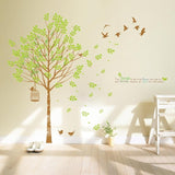 3D Wall Art Family Big Green Tree Birds