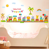 DIY Cartoon Cute Animal Train Wall Sticker