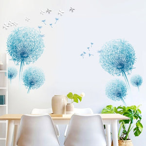 3D Blue Dandelion Wallpaper