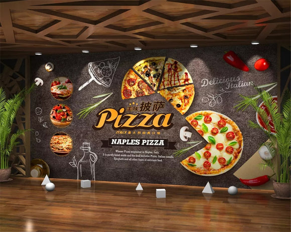 Papel de parede creative atmosphere pizza fast food restaurant