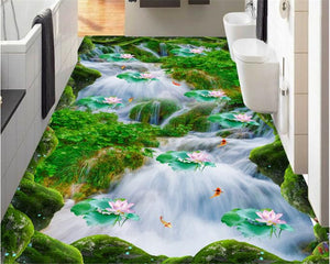 Pvc 3d flooring lawn waterfall